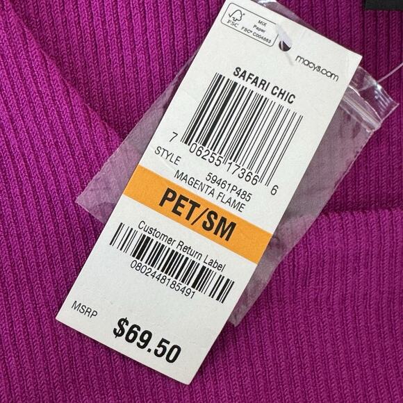 NWT INC International Concept Knit Ribbed Peplum Top Petite Size S Pink Stretch - Picture 11 of 12